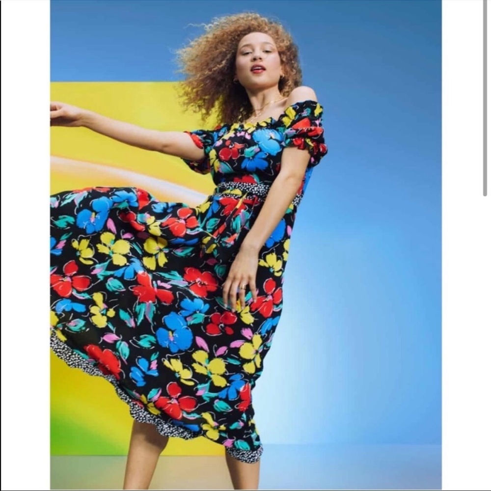 RIXO X Target  Floral off shoulder Puff Sleeve. Size 0